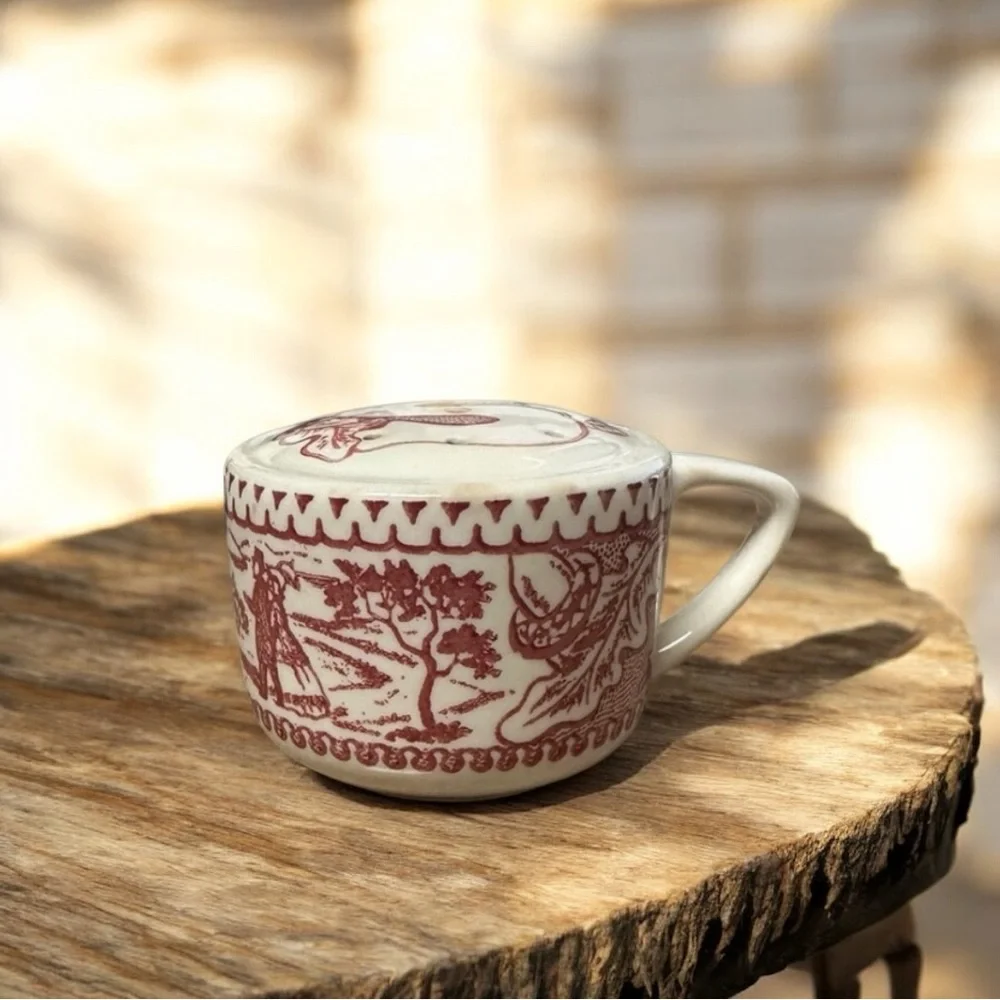 Royal China Memory Lane Ironstone Transferware Tiny Tea Cup Salt Shaker